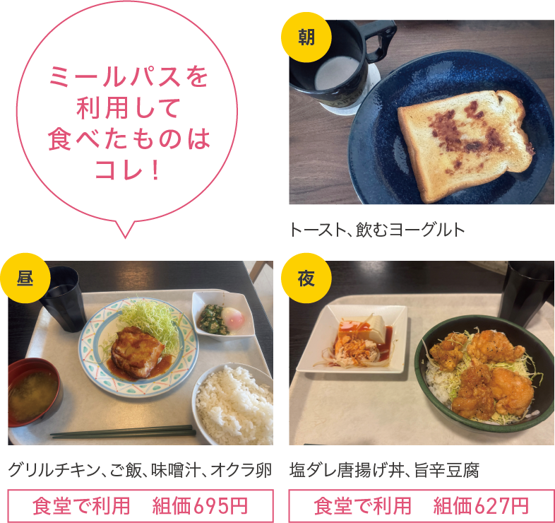 男子自宅外生理科二類2年Tさん　の食事