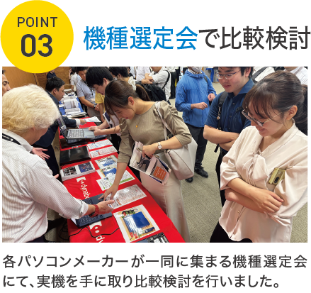 機種選定会で比較検討